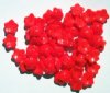 50 4x10mm Opaque Dark Orange Cupped Flower Beads